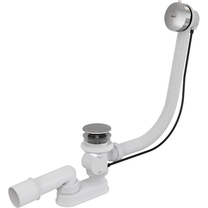 Сифон ALCAPLAST A551KM-100 для ванны автомат комплект, металл/металл, длина 100 см
