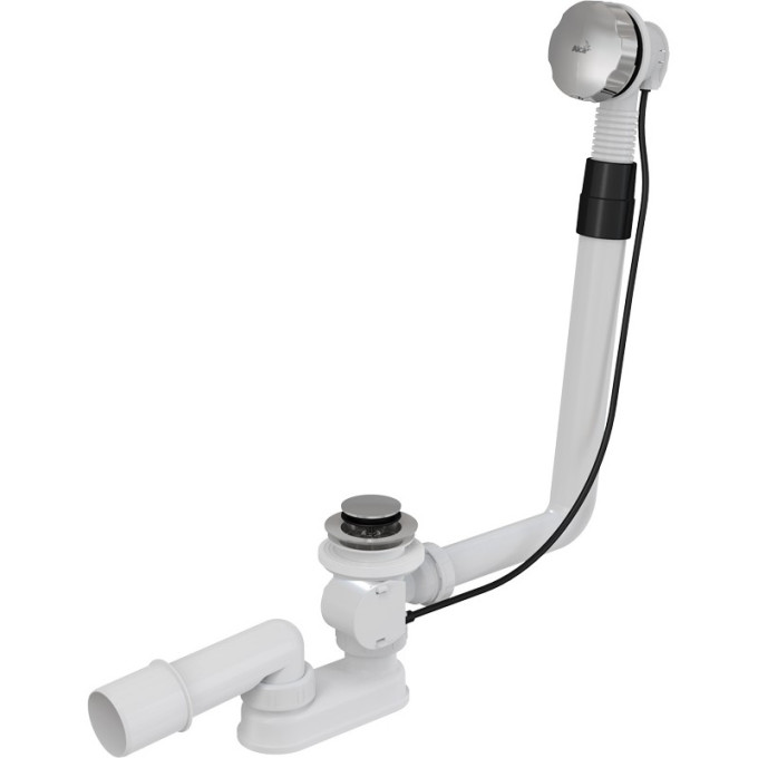 Сифон ALCAPLAST A550K-80 для ванны автомат, комплект, металл/металл жёсткий
