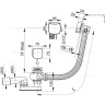 Сифон ALCAPLAST M75 для ванны с напуском воды через перелив, для ванн с толстыми стенками, пластик/металл M75.